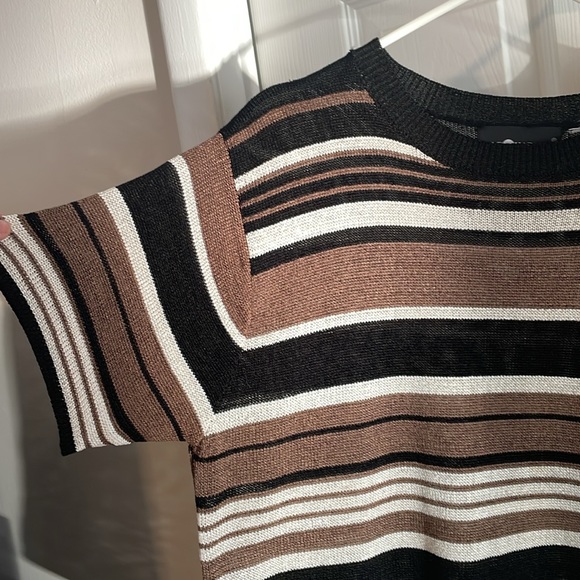Vintage Sag Harbor black, brown & ivory striped. No tag  but looks like a M/L - Picture 4 of 4